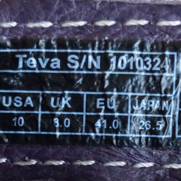 Teva Flatform Universal Leather Sandals Metallic Silver Size 10 - Picture 5 of 7